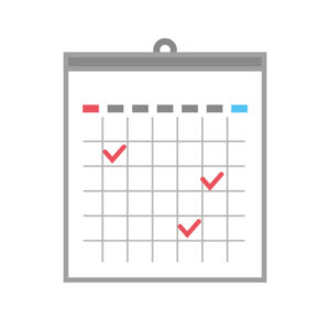 休みにチェックマークが入っているスケジュール・カレンダーの画像｜HSPはキャパが狭い？実はキャパが広い理由とキャパオーバーの対処法