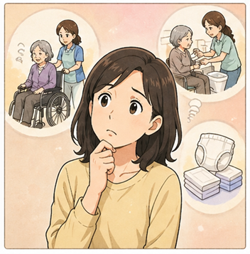 親の介護について考えている女性